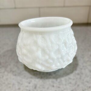 Vintage EO Brody White Milk Glass Crinkle Planter Bowl 0016 Made in U.S.A Decor